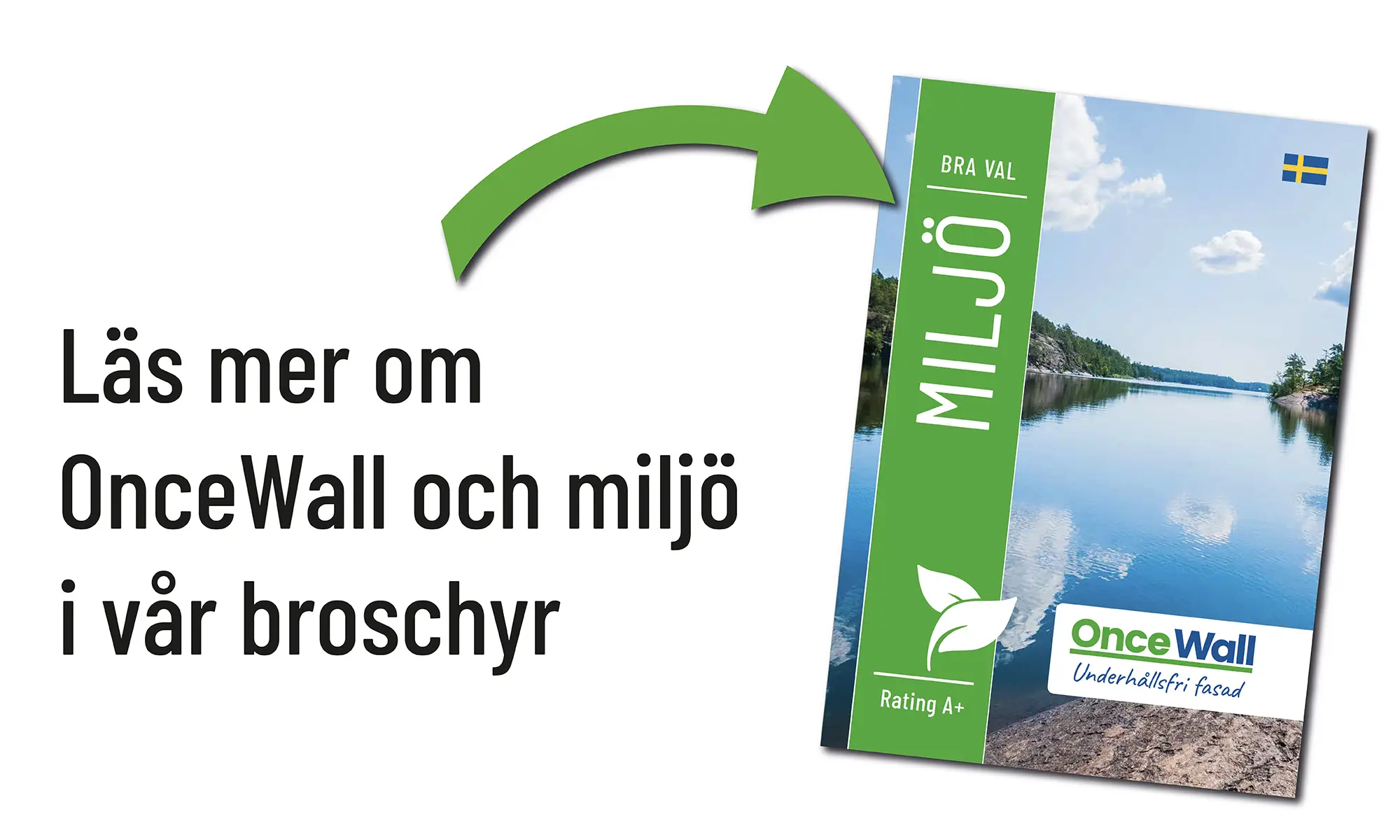 Framsidan av OnceWalls miljöbroschyr