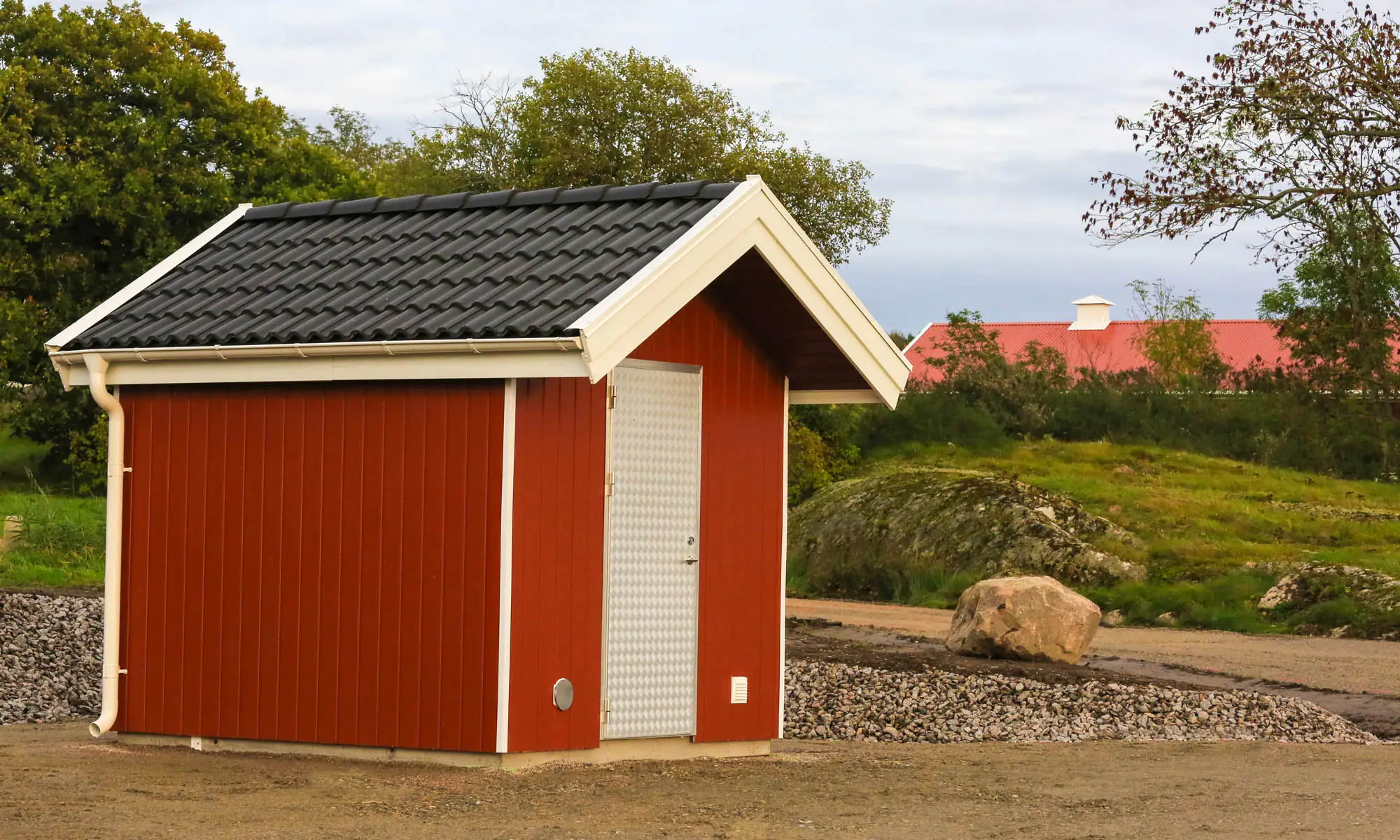 Röd underhållsfri panel